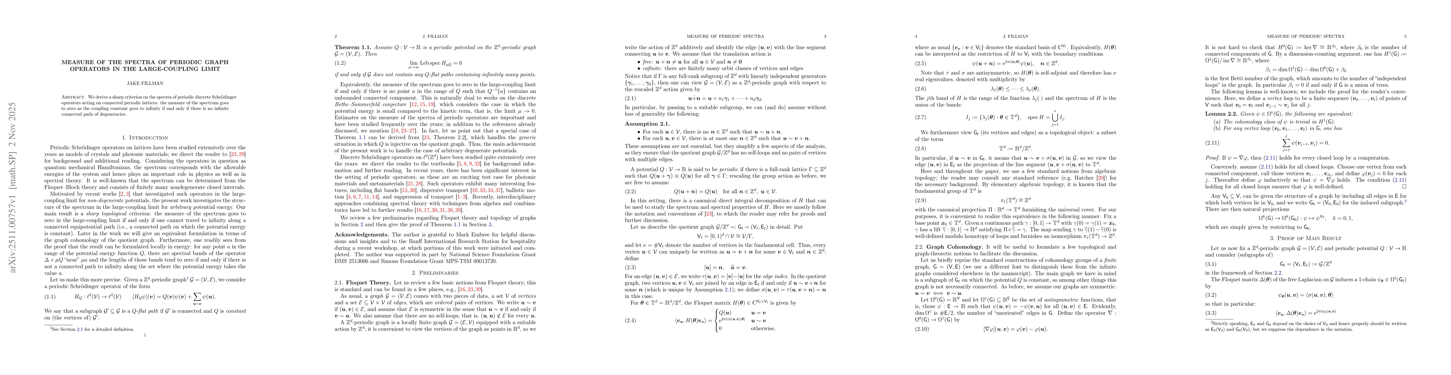 Thumbnail for Measure of the spectra of periodic graph operators in the large-coupling limit