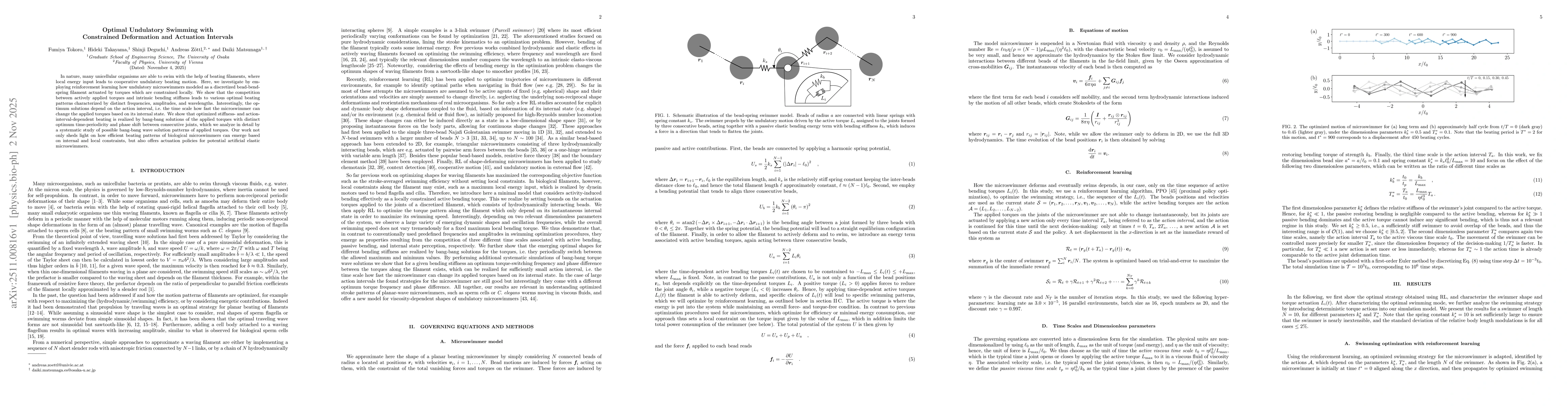 Thumbnail for Optimal Undulatory Swimming with Constrained Deformation and Actuation Intervals