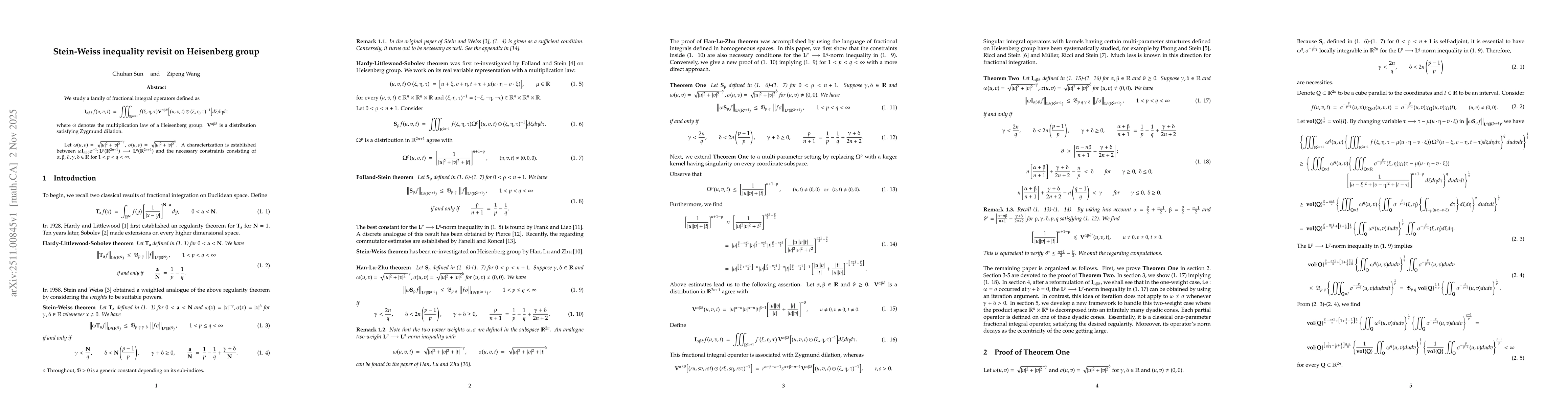 Thumbnail for Stein-Weiss inequality revisit on Heisenberg group