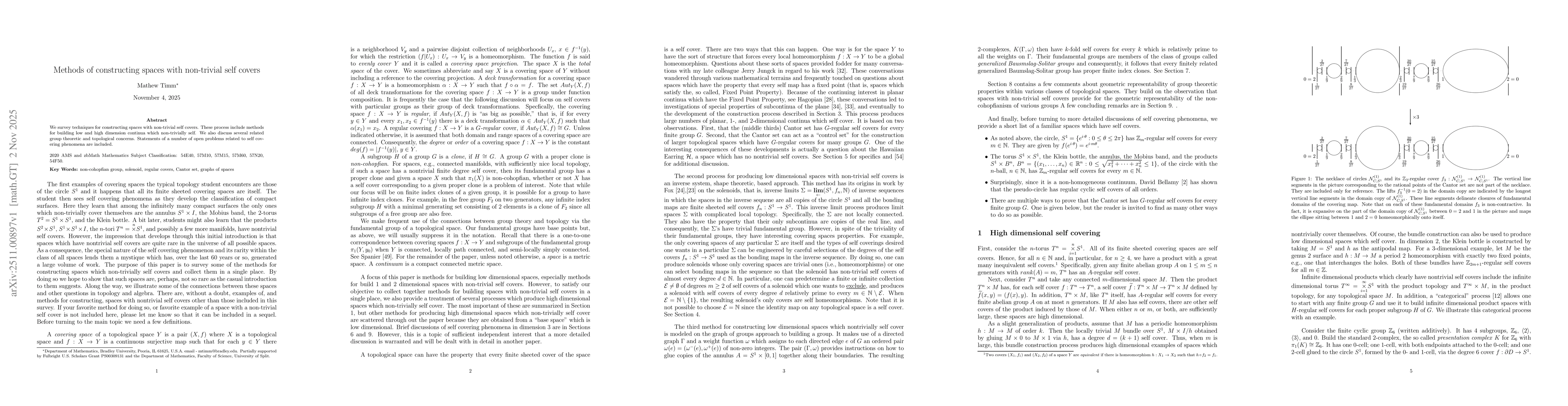 Thumbnail for Methods of constructing spaces with non-trivial self covers