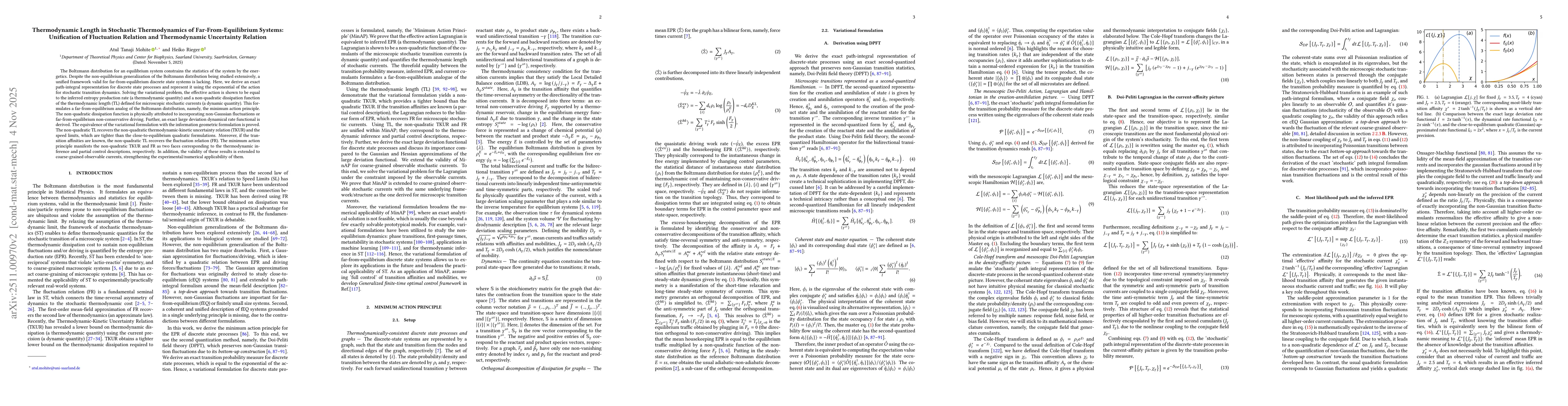 Thumbnail for Thermodynamic Length in Stochastic Thermodynamics of Far-From-Equilibrium Systems: Unification of Fluctuation Relation and Thermodynamic Uncertainty Relation