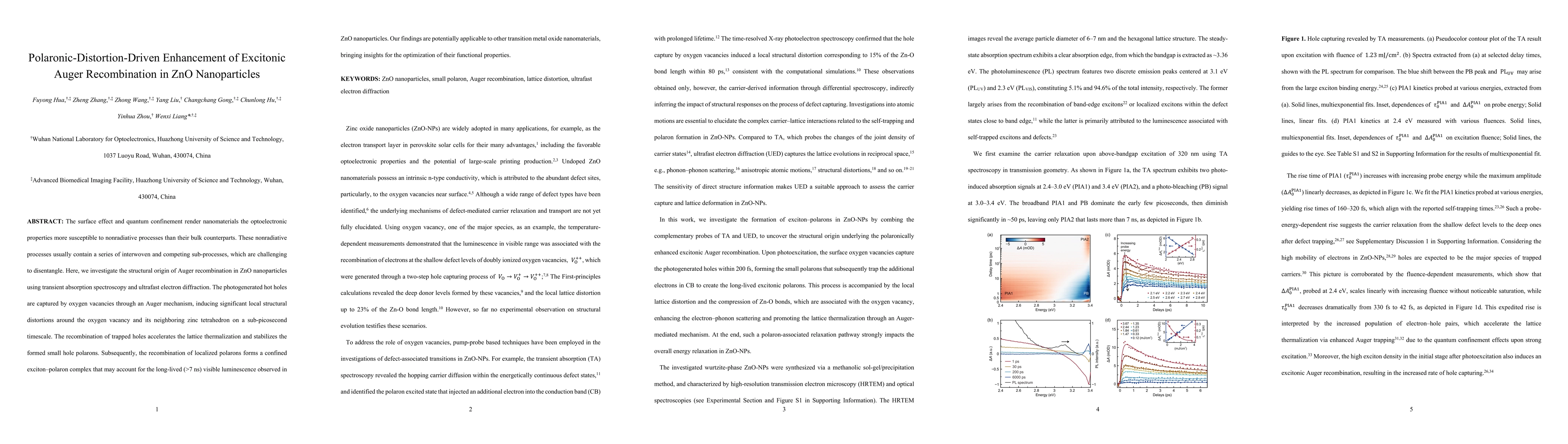 Thumbnail for Polaronic-Distortion-Driven Enhancement of Excitonic Auger Recombination in ZnO Nanoparticles