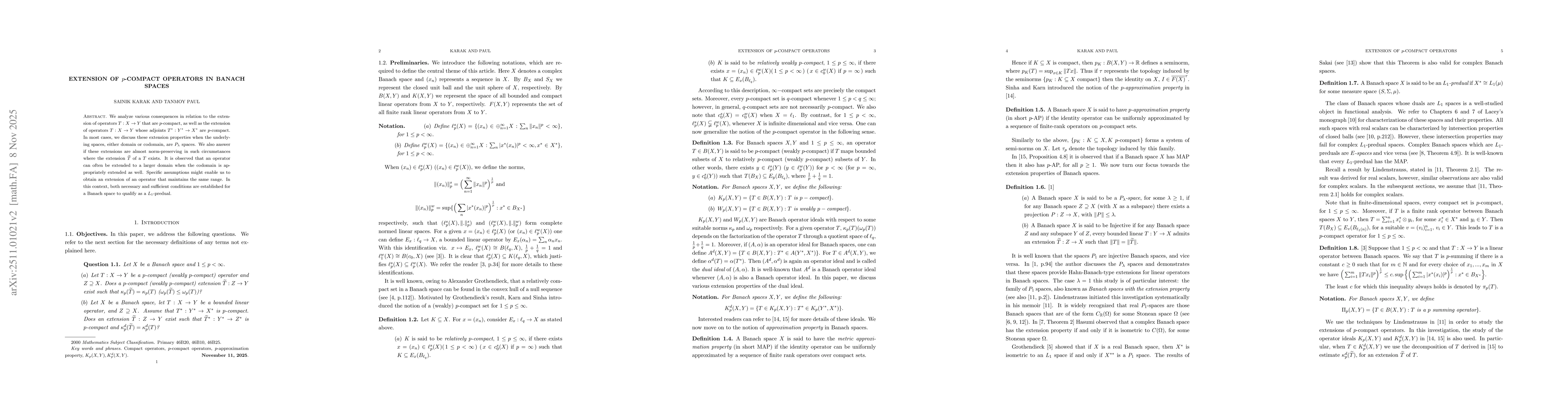 Thumbnail for Extension of $p$-compact operators in Banach spaces