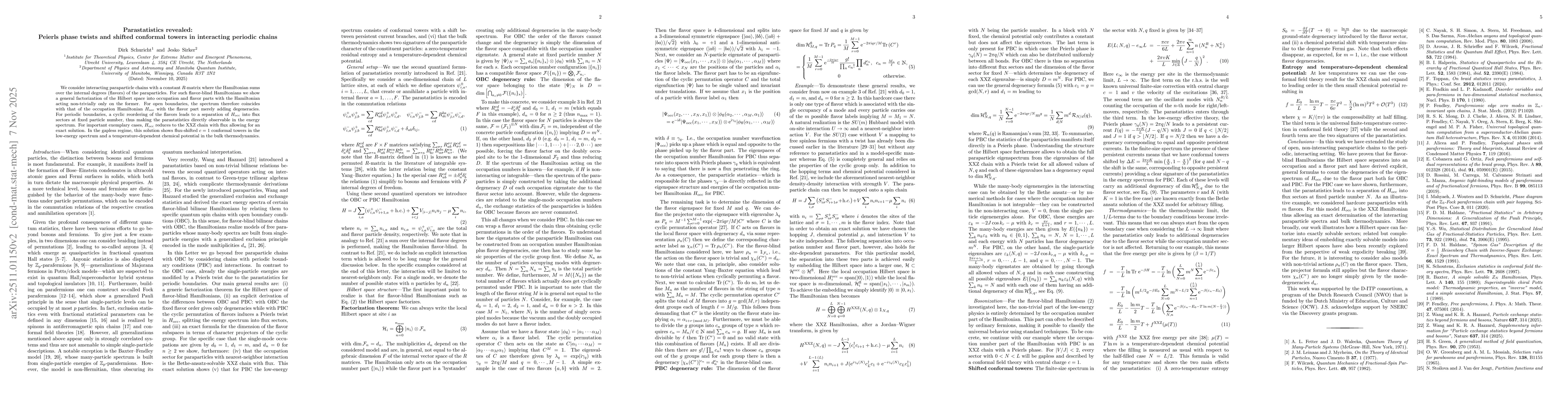 Thumbnail for Parastatistics revealed: Peierls phase twists and shifted conformal towers in interacting periodic chains