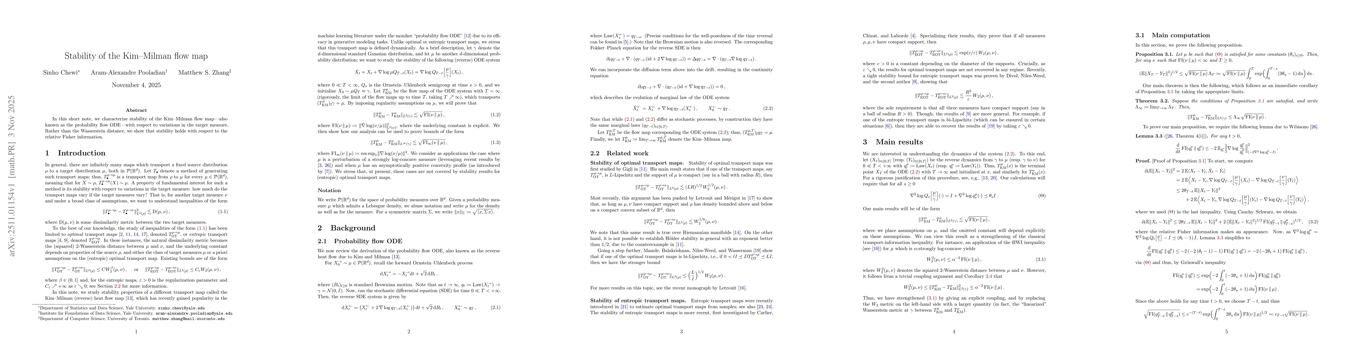 Thumbnail for Stability of the Kim--Milman flow map