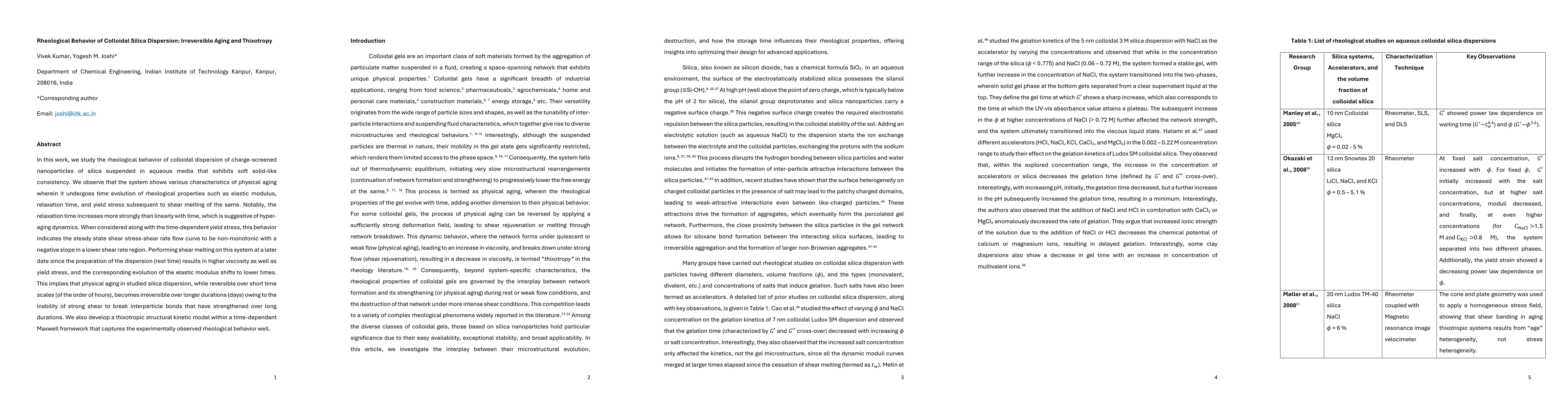 Thumbnail for Rheological Behavior of Colloidal Silica Dispersion: Irreversible Aging and Thixotropy