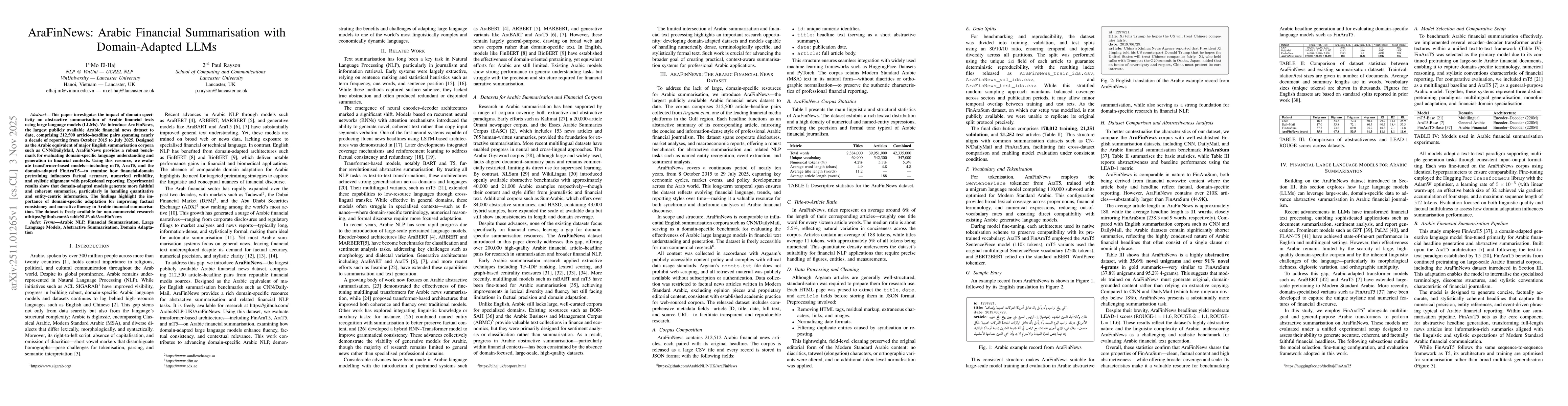 Thumbnail for AraFinNews: Arabic Financial Summarisation with Domain-Adapted LLMs