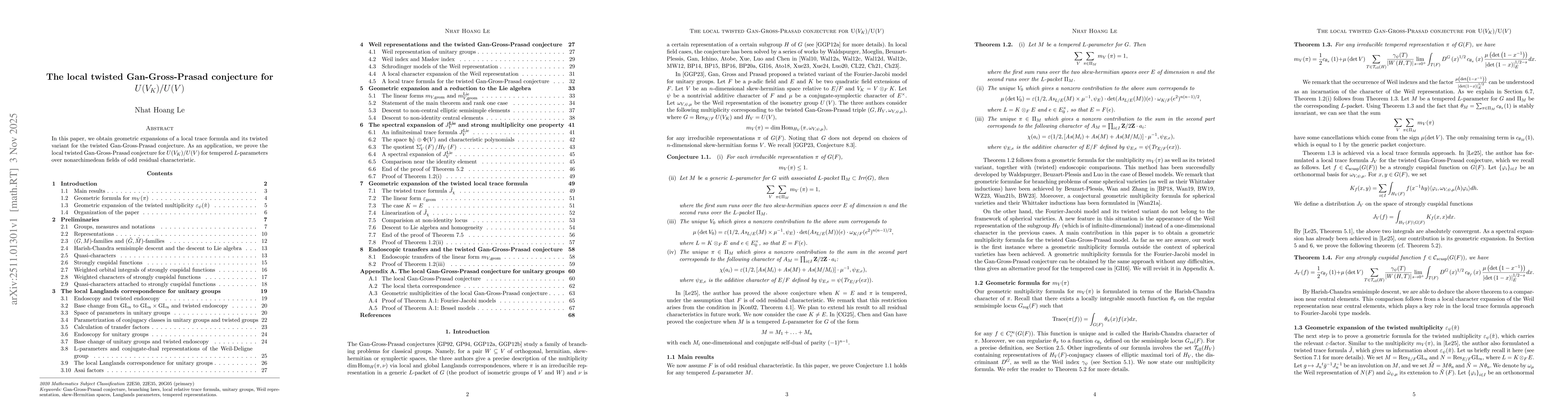 Thumbnail for The local twisted Gan-Gross-Prasad conjecture for $\text{U}(V_K)/\text{U}(V)$