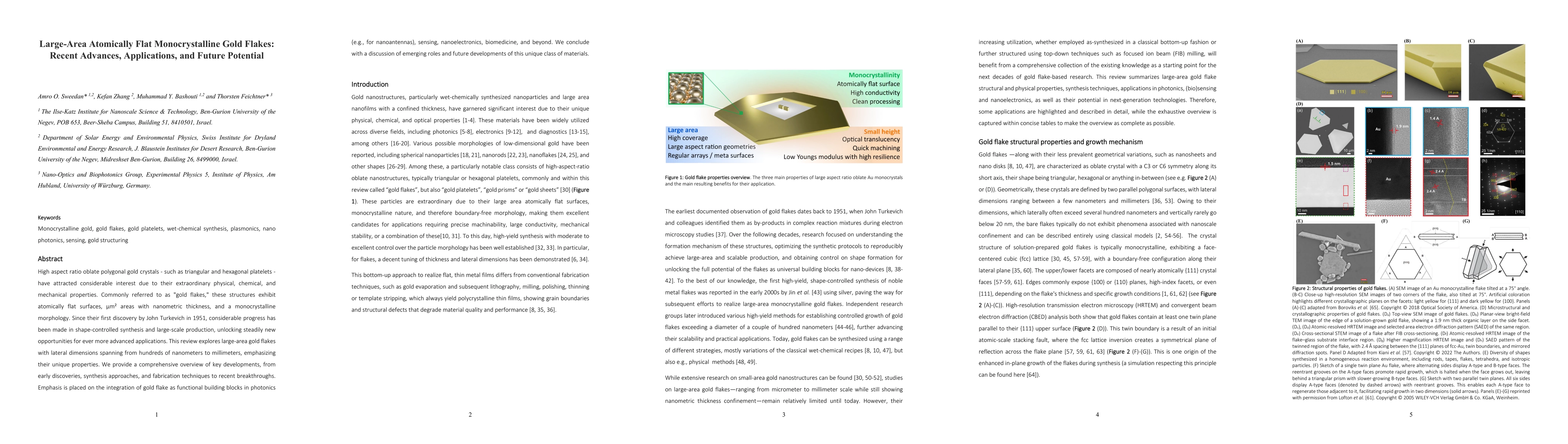 Thumbnail for Large-Area Atomically Flat Monocrystalline Gold Flakes: Recent Advances, Applications, and Future Potential