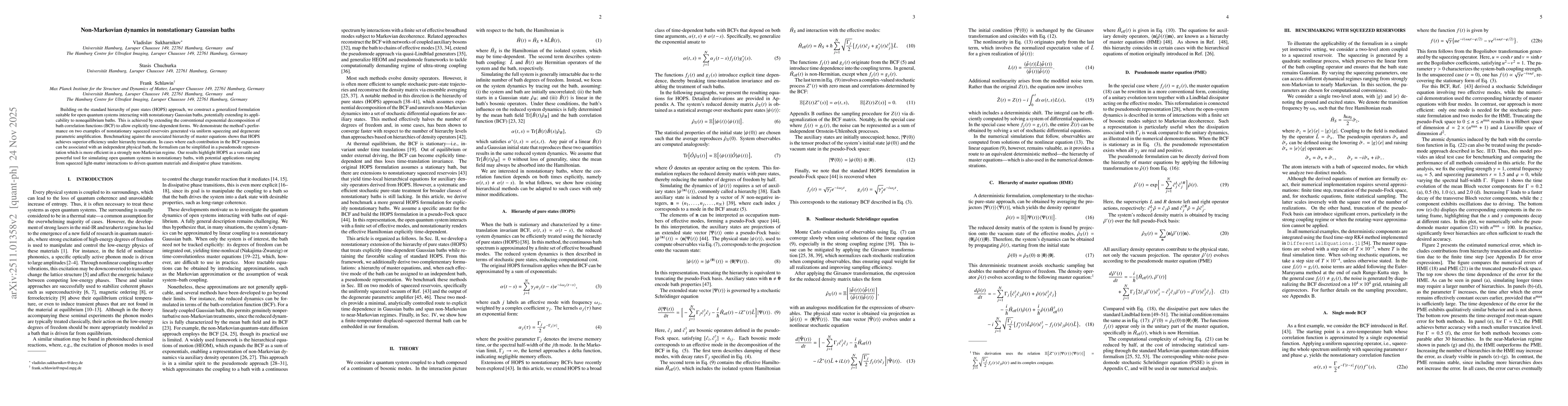 Thumbnail for Non-Markovian dynamics in nonstationary Gaussian baths