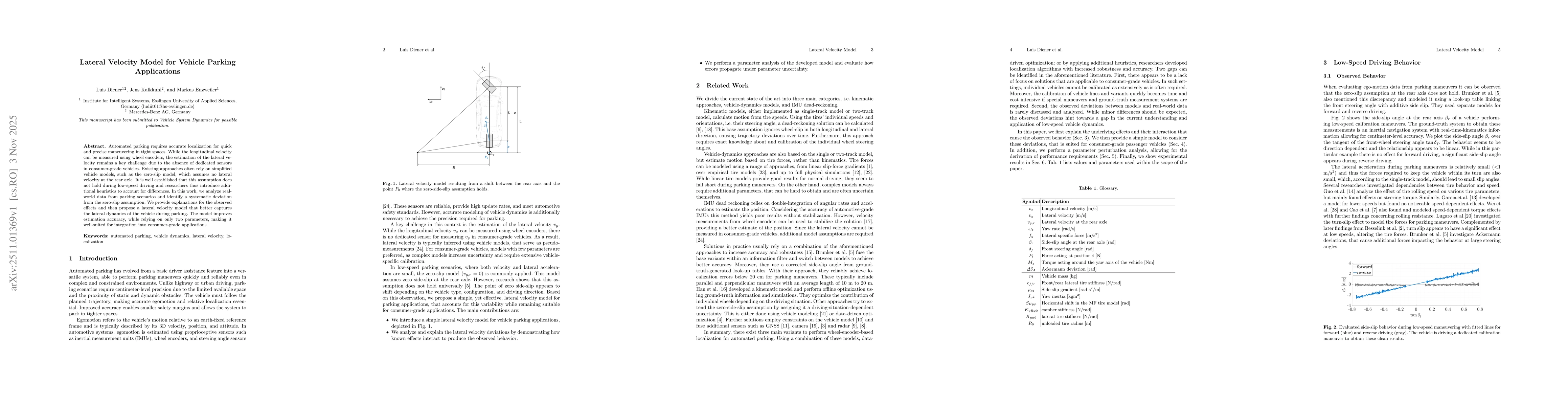 Thumbnail for Lateral Velocity Model for Vehicle Parking Applications