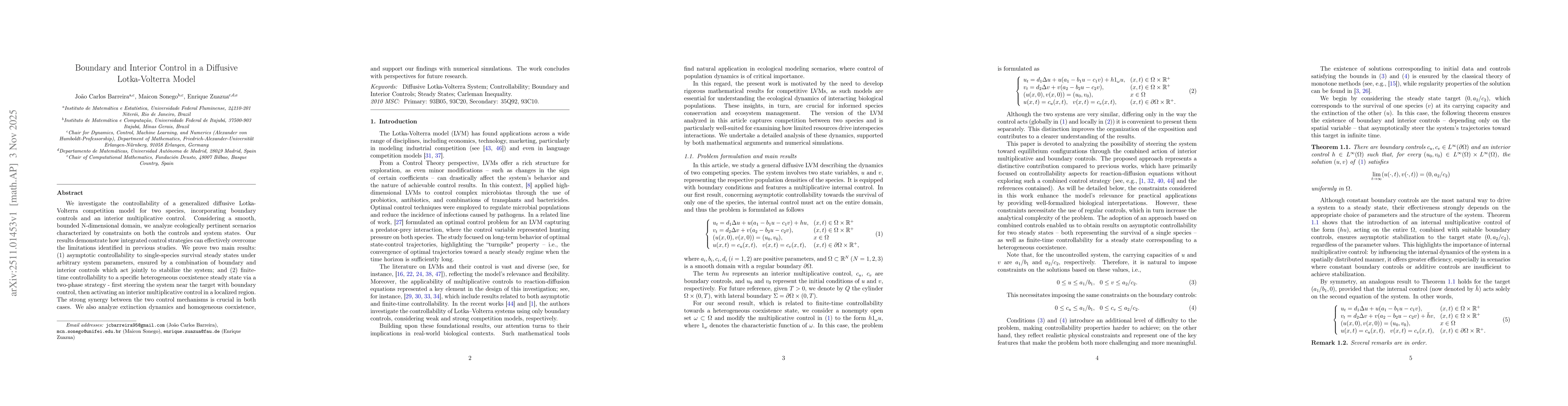 Thumbnail for Boundary and Interior Control in a Diffusive Lotka-Volterra Model
