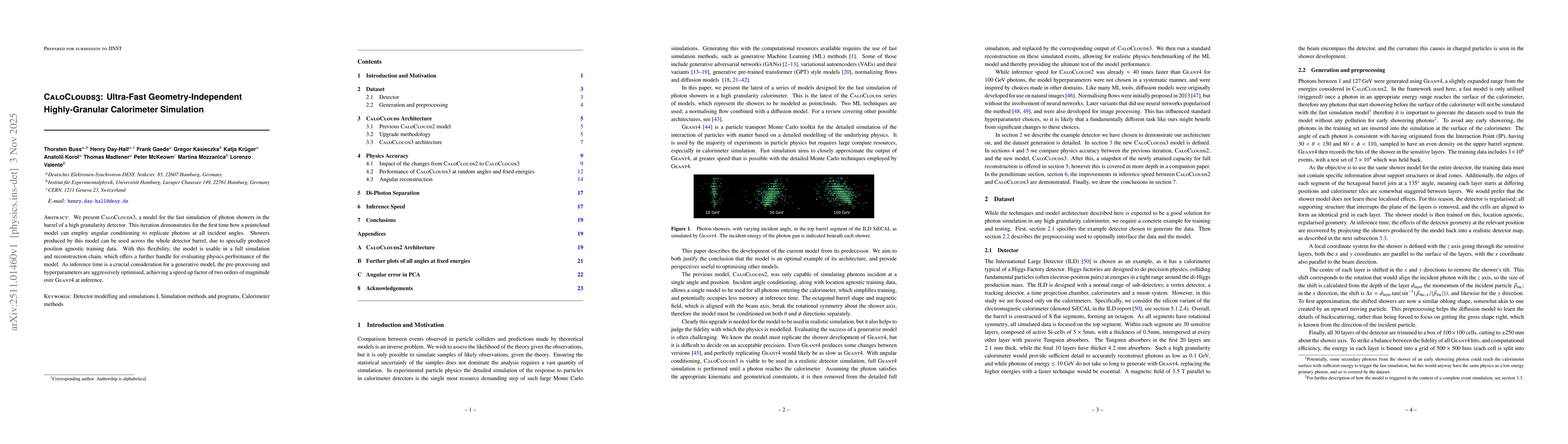 Thumbnail for CaloClouds3: Ultra-Fast Geometry-Independent Highly-Granular Calorimeter Simulation