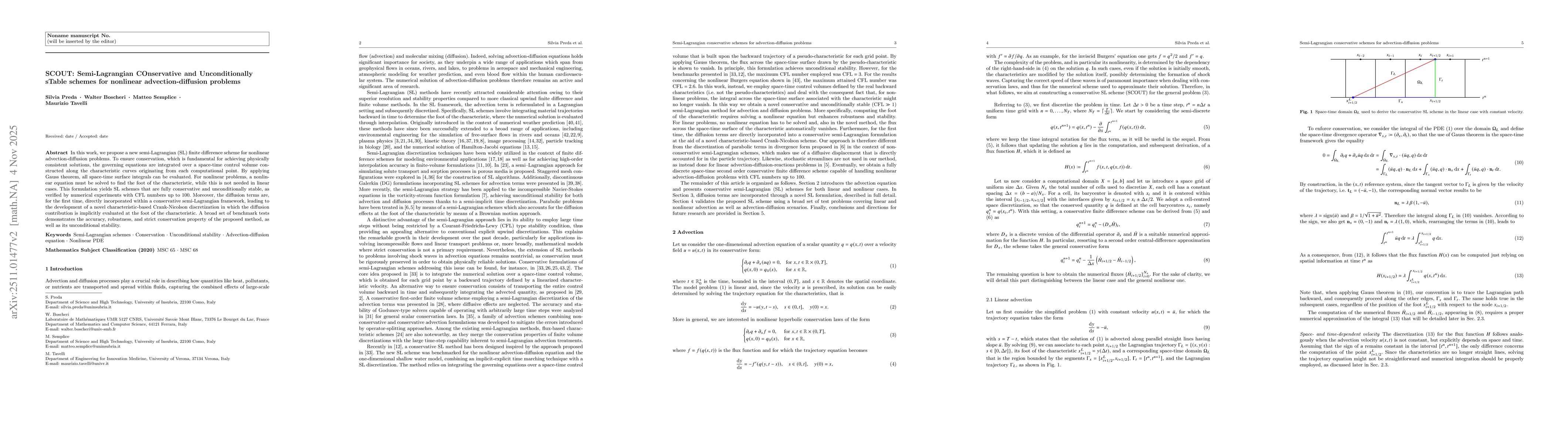 Thumbnail for SCOUT: Semi-Lagrangian COnservative and Unconditionally sTable schemes for nonlinear advection-diffusion problems