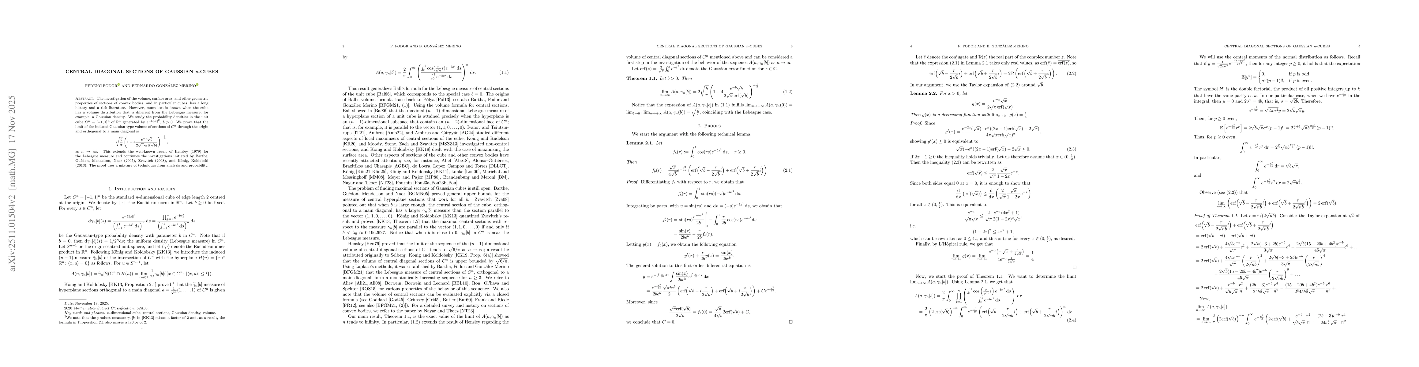 Thumbnail for Central diagonal sections of Gaussian $n$-cubes