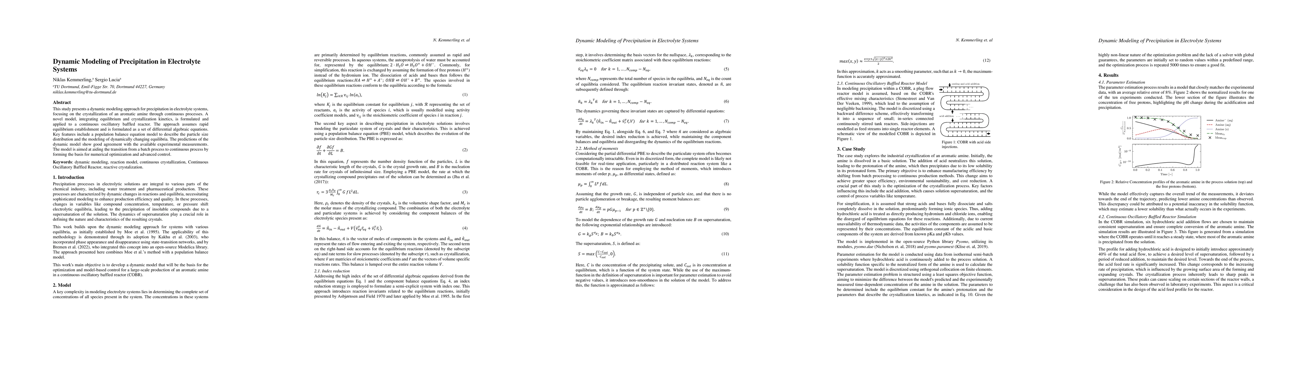 Thumbnail for Dynamic Modeling of Precipitation in Electrolyte Systems