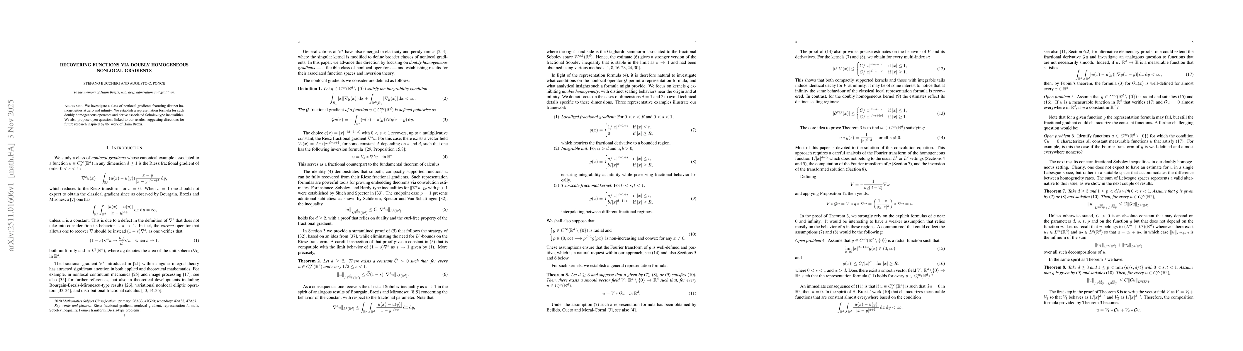 Thumbnail for Recovering functions via doubly homogeneous nonlocal gradients