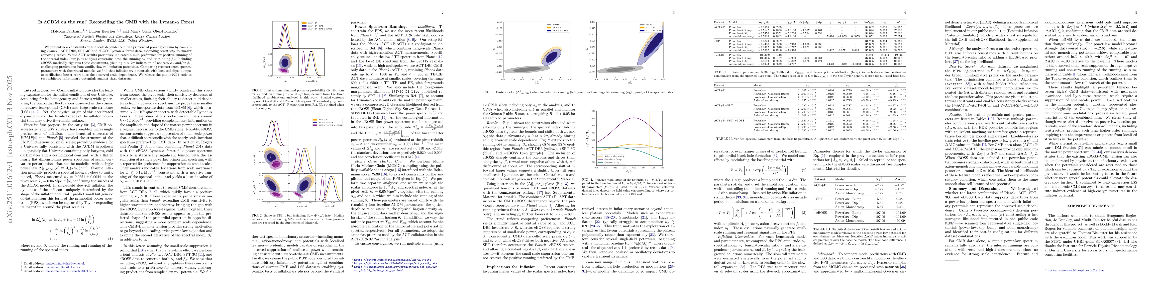 Thumbnail for Is $Λ$CDM on the run? Reconciling the CMB with the Lyman-$α$ Forest