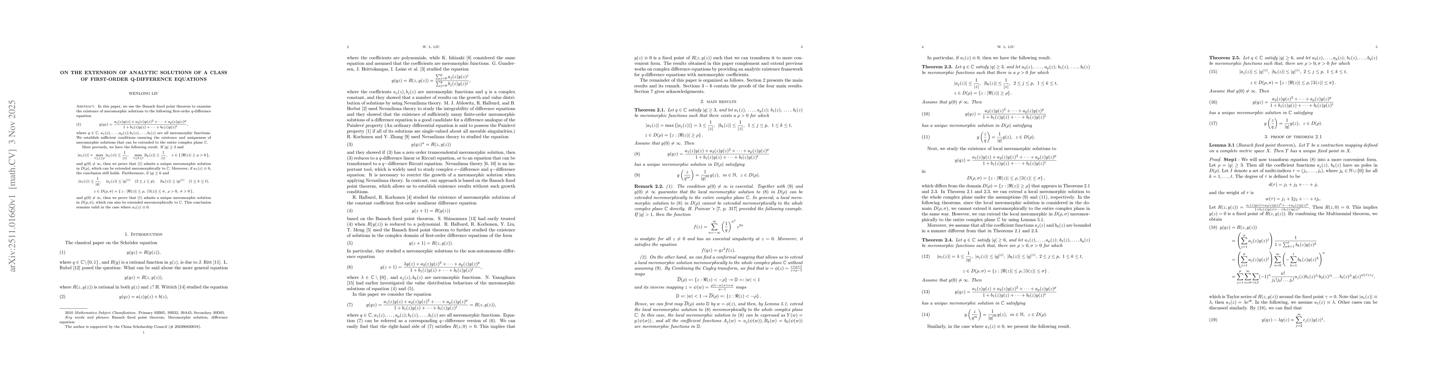 Thumbnail for On the extension of analytic solutions of a class of first-order q-difference equations