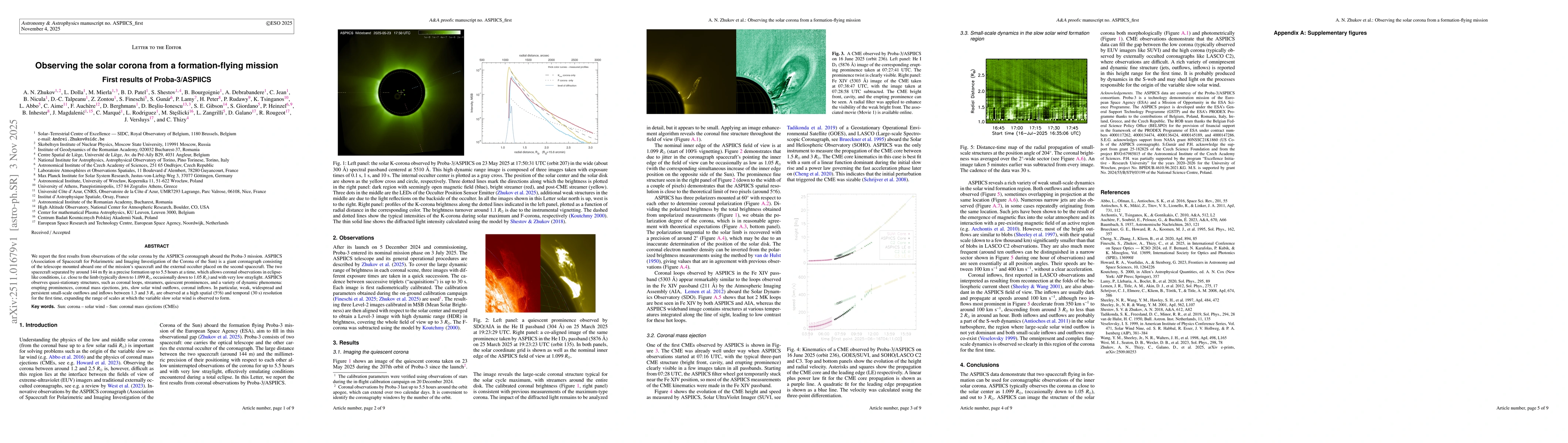 Thumbnail for Observing the solar corona from a formation-flying mission. First results of Proba-3/ASPIICS