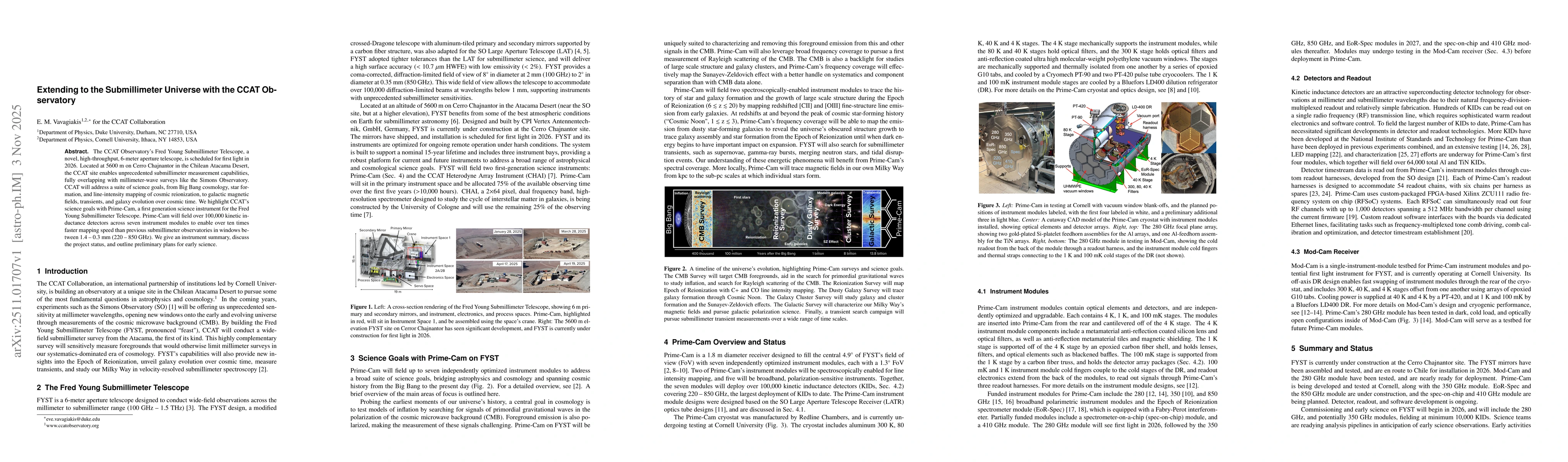 Thumbnail for Extending to the Submillimeter Universe with the CCAT Observatory