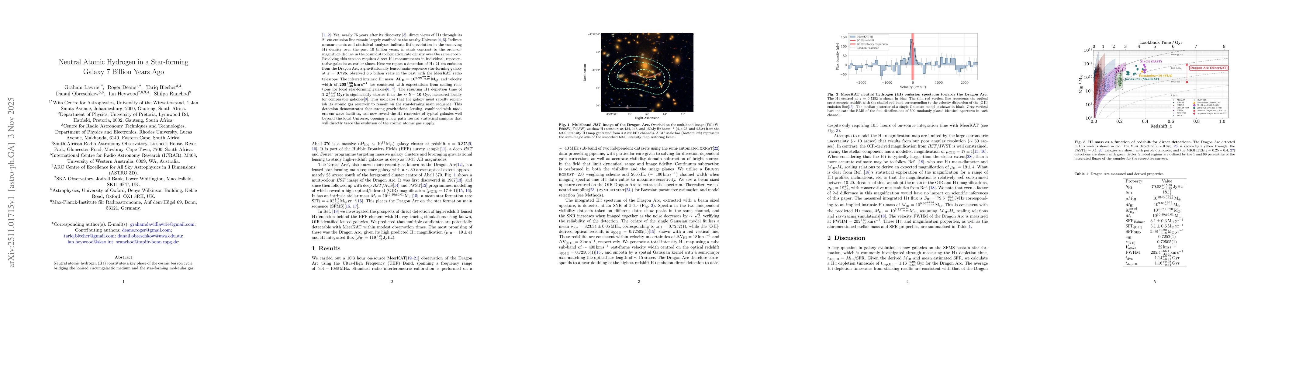 Thumbnail for Neutral Atomic Hydrogen in a Star-forming Galaxy 7 Billion Years Ago