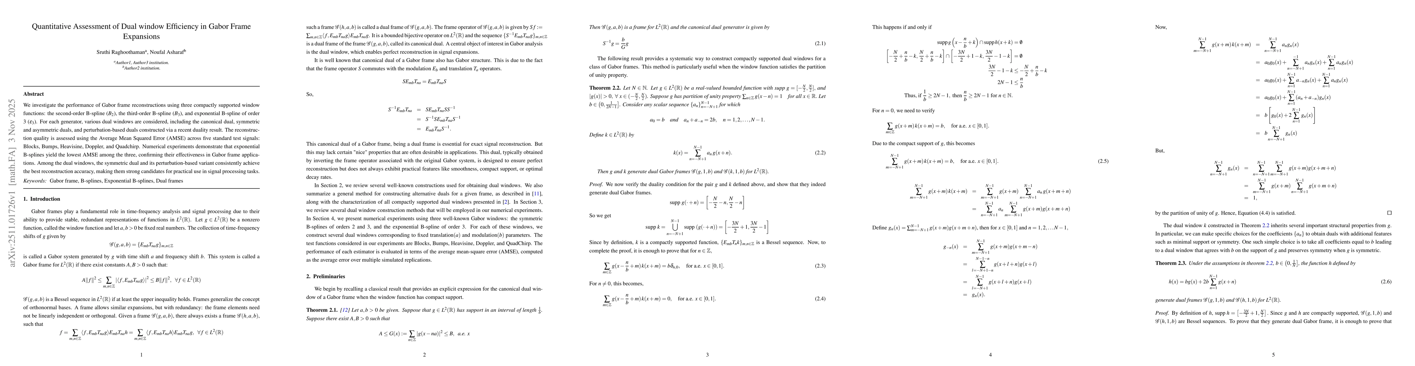 Thumbnail for Quantitative Assessment of Dual window Efficiency in Gabor Frame Expansions