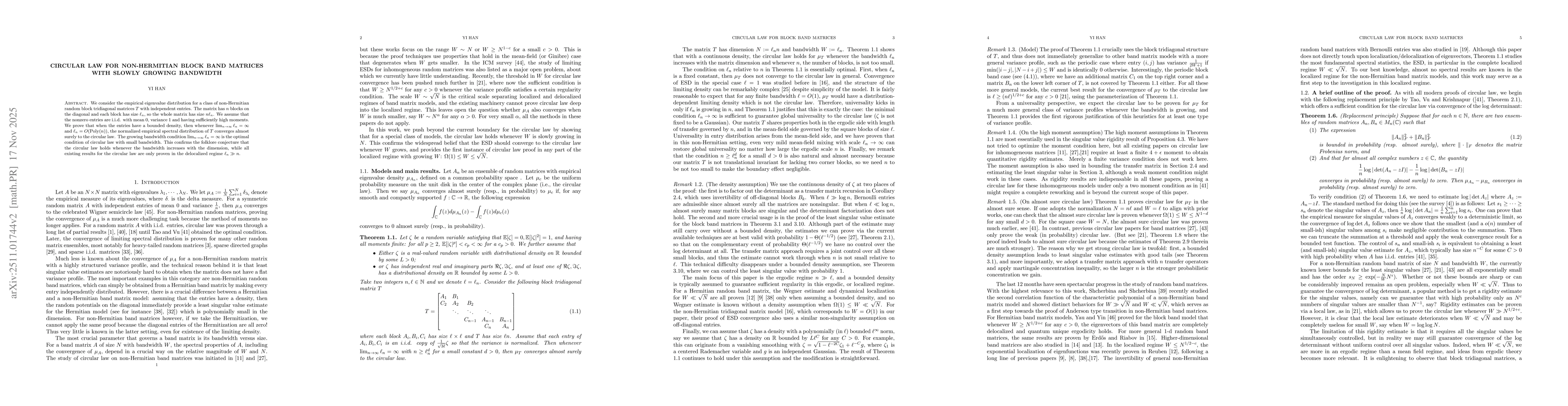 Thumbnail for Circular law for non-Hermitian block band matrices with slowly growing bandwidth