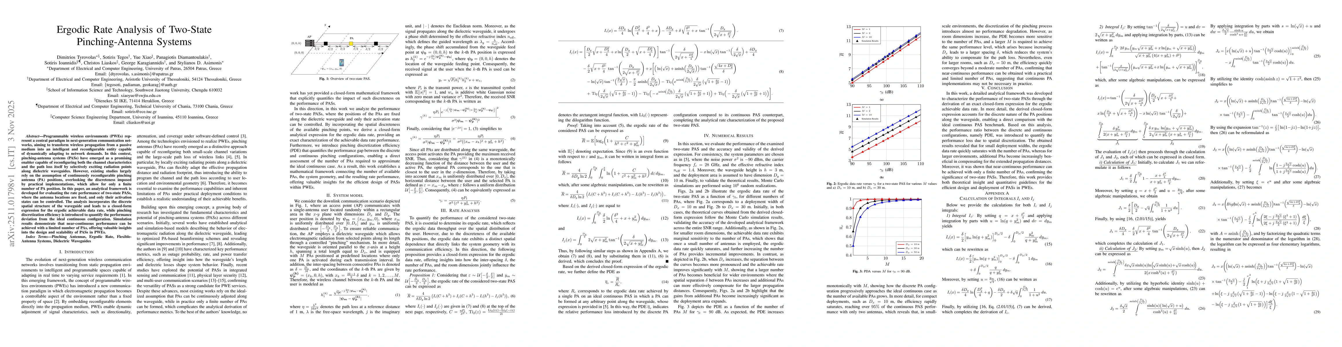 Thumbnail for Ergodic Rate Analysis of Two-State Pinching-Antenna Systems