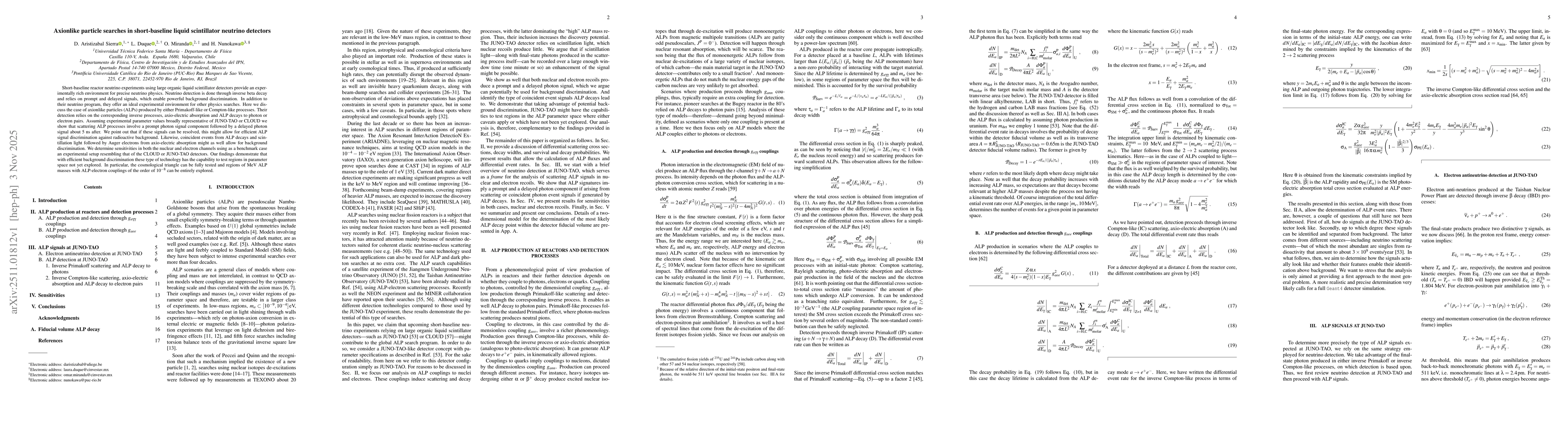 Thumbnail for Axionlike particle searches in short-baseline liquid scintillator neutrino detectors
