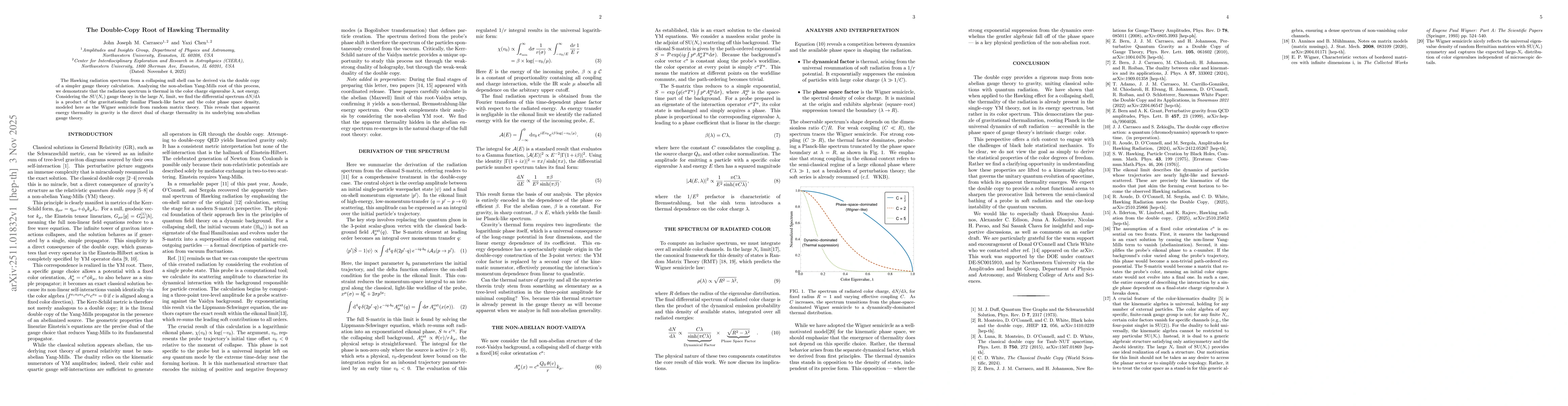 Thumbnail for The Double-Copy Root of Hawking Thermality