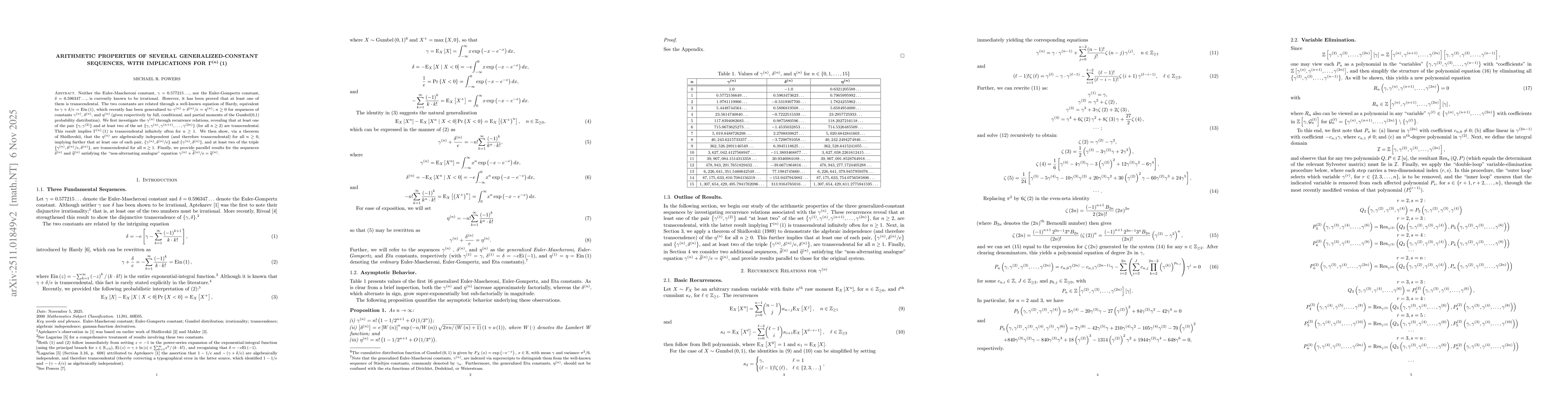 Thumbnail for Arithmetic Properties of Several Generalized-Constant Sequences, with Implications for ${Γ^{\left(n\right)}\left(1\right)}$