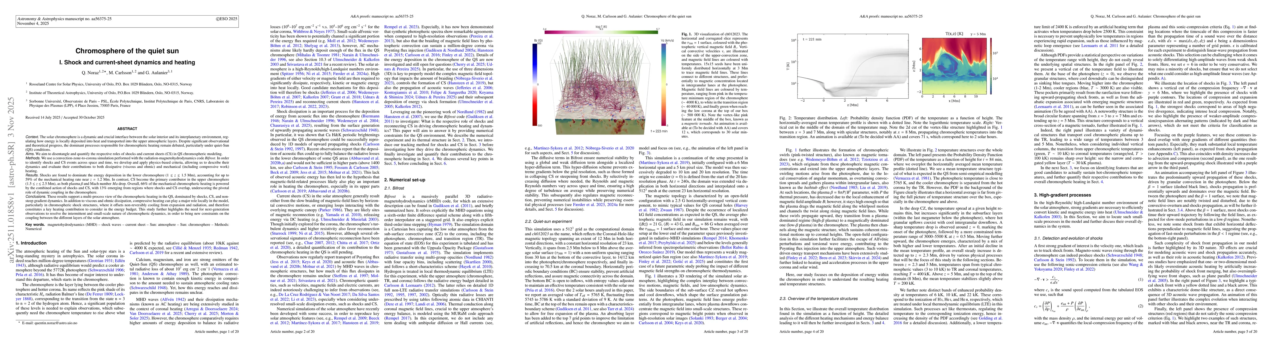 Thumbnail for Chromosphere of the quiet sun -- I. Shock and current-sheet dynamics and heating