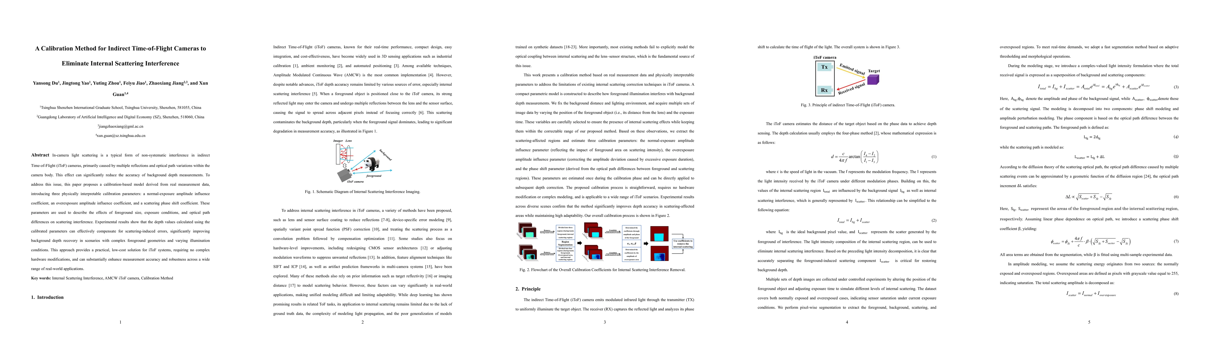 Thumbnail for A Calibration Method for Indirect Time-of-Flight Cameras to Eliminate Internal Scattering Interference