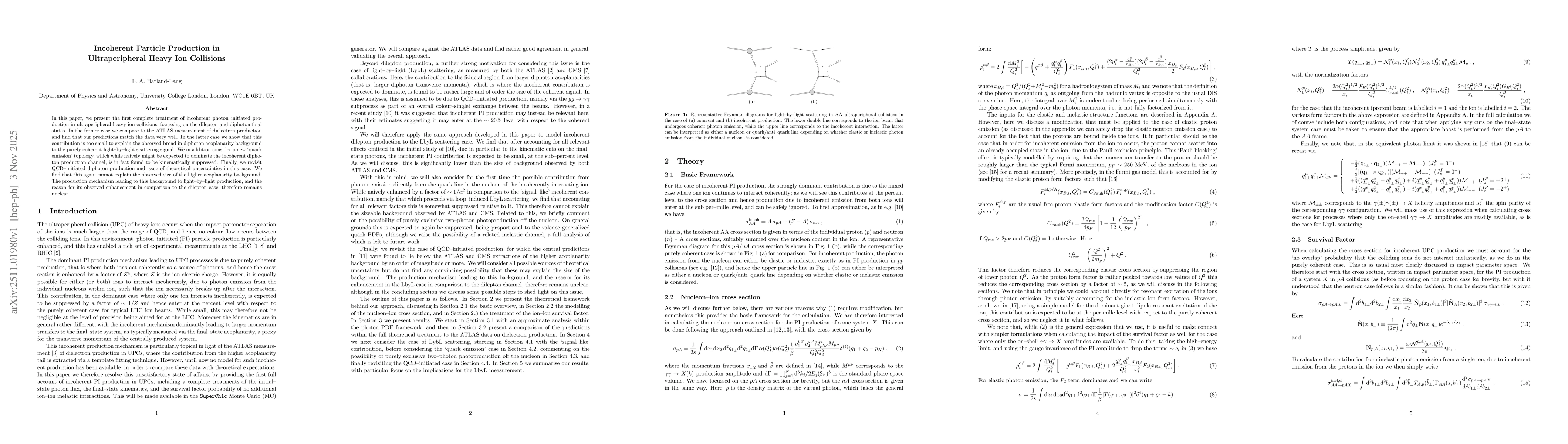 Thumbnail for Incoherent Particle Production in Ultraperipheral Heavy Ion Collisions