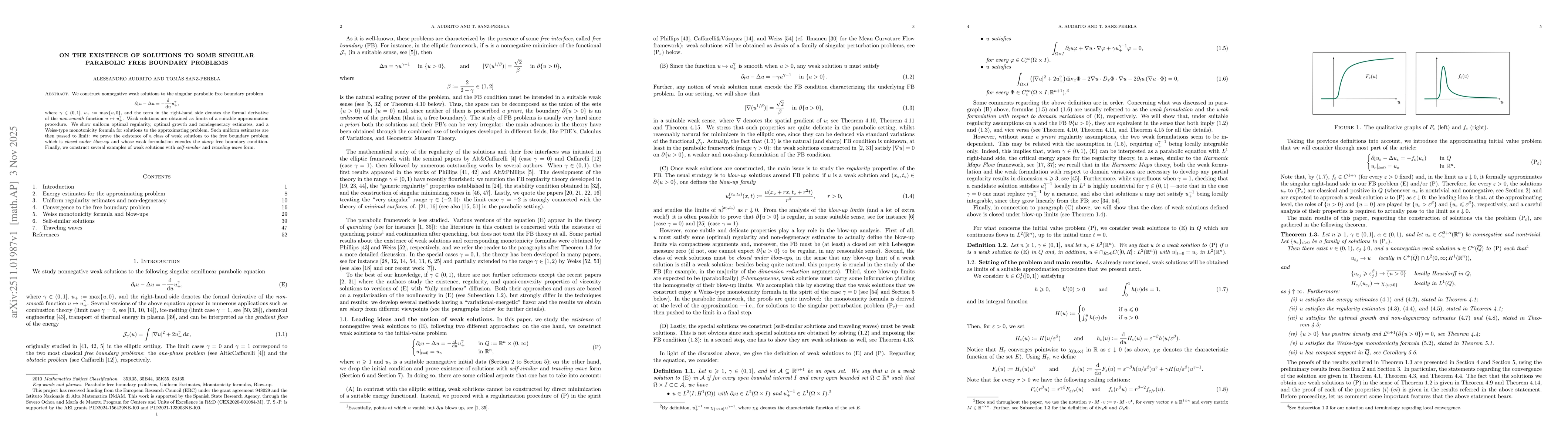 Thumbnail for On the existence of solutions to some singular parabolic free boundary problems