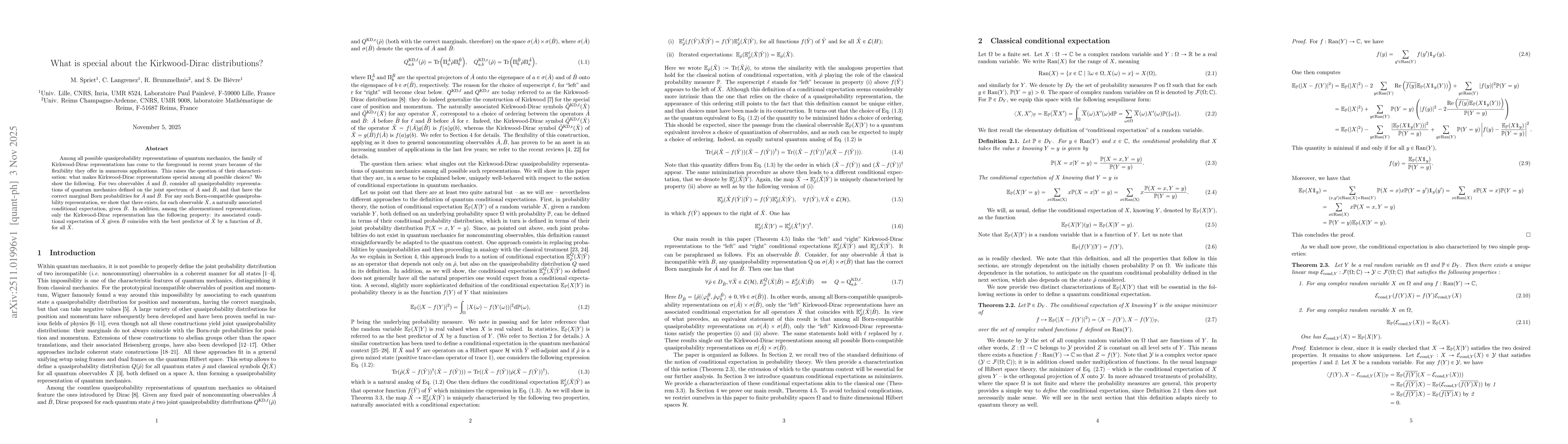 Thumbnail for What is special about the Kirkwood-Dirac distributions?