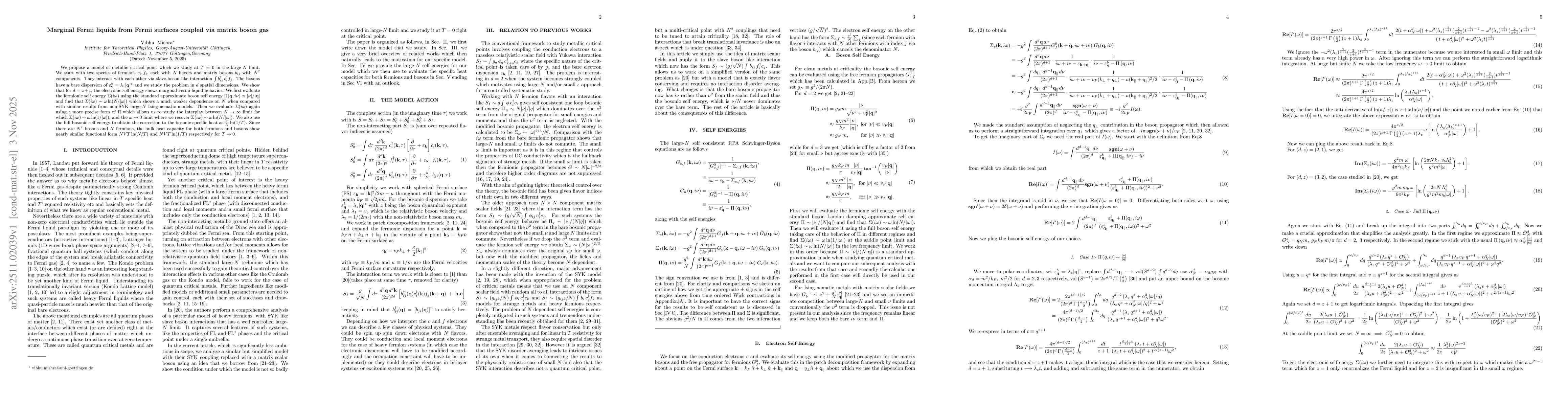 Thumbnail for Marginal Fermi liquids from Fermi surfaces coupled via matrix boson gas