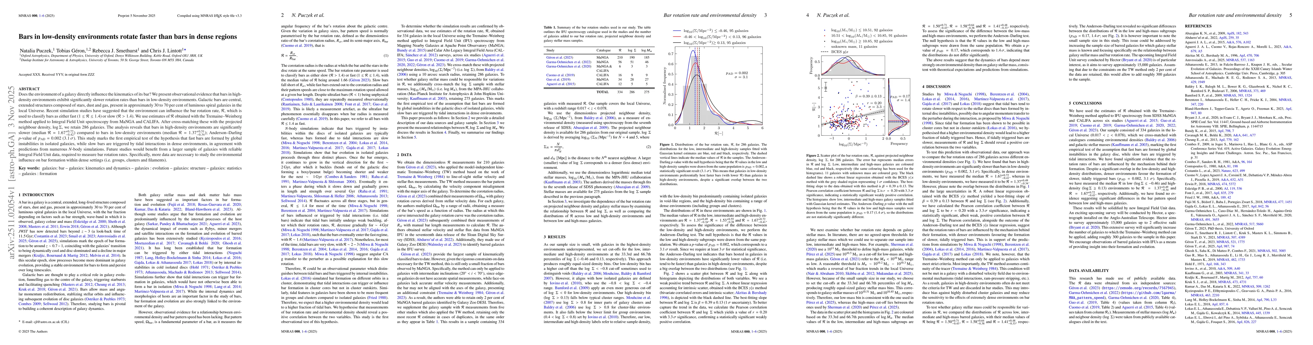 Thumbnail for Bars in low-density environments rotate faster than bars in dense regions