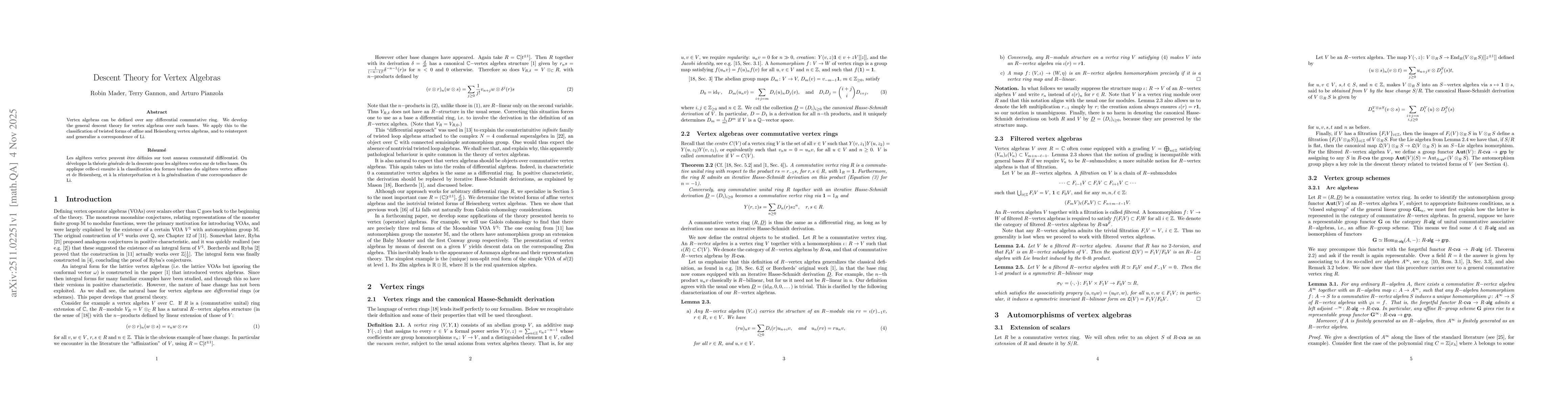 Thumbnail for Descent Theory for Vertex Algebras