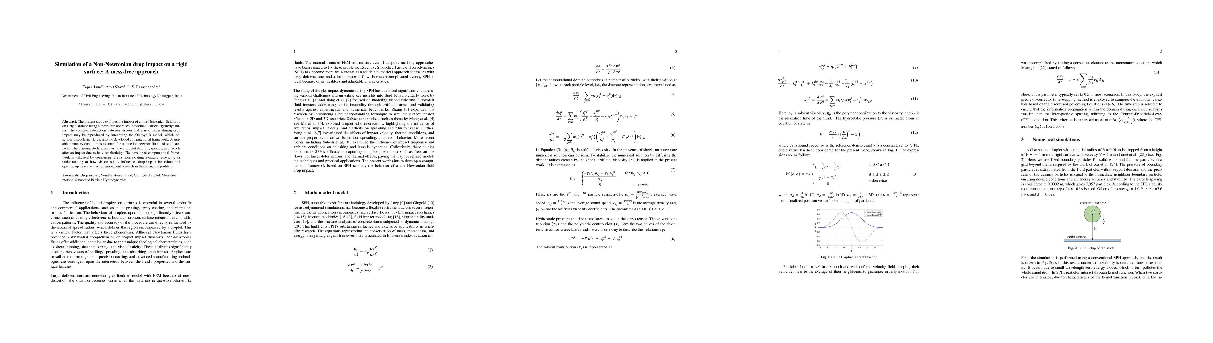 Thumbnail for Simulation of a Non-Newtonian drop impact on a rigid surface: A mess-free approach