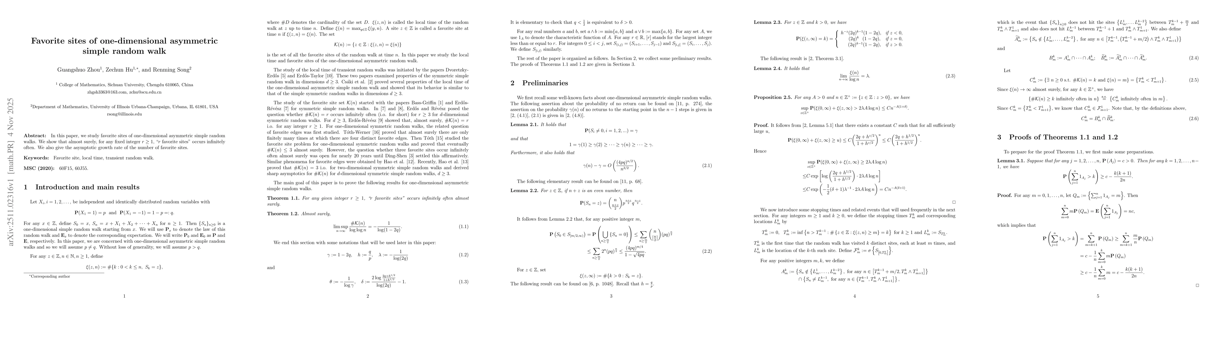 Thumbnail for Favorite sites of one-dimensional asymmetric simple random walk