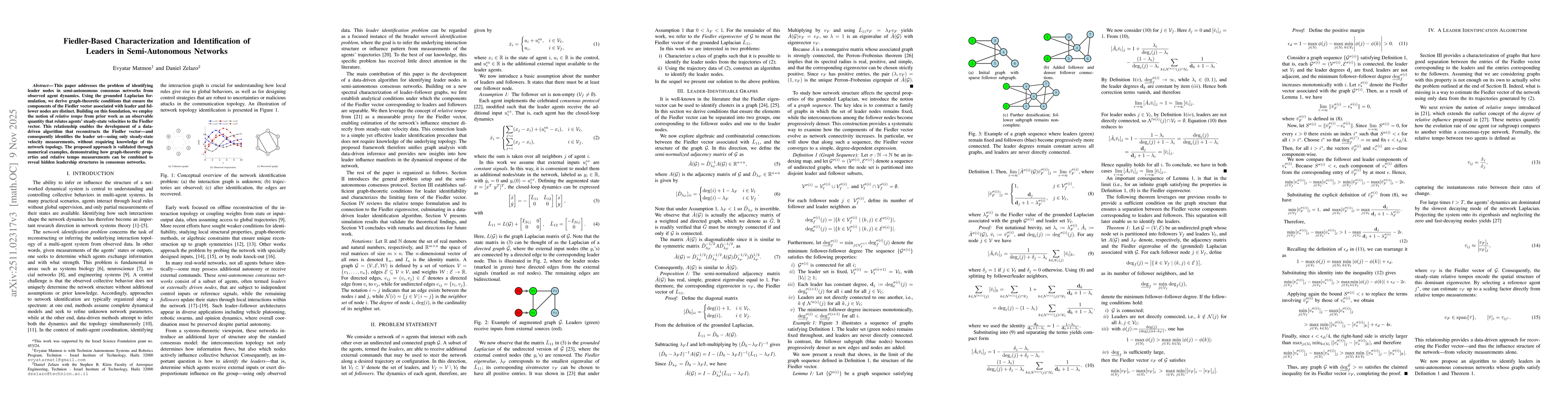 Thumbnail for Fiedler-Based Characterization and Identification of Leaders in Semi-Autonomous Networks