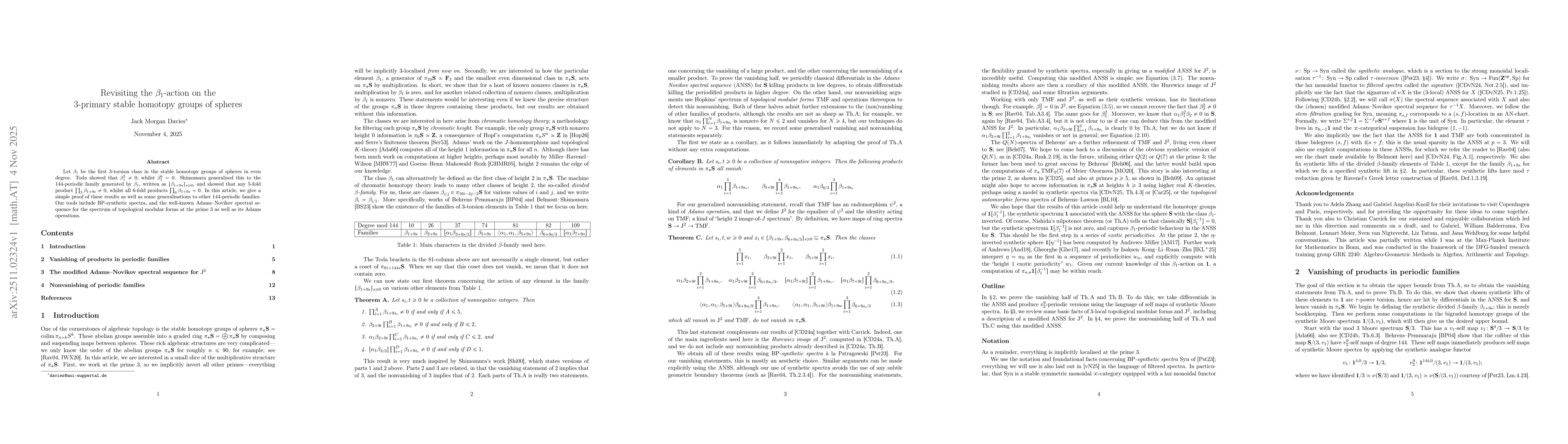 Thumbnail for Revisiting the $β_1$-action on the $3$-primary stable homotopy groups of spheres