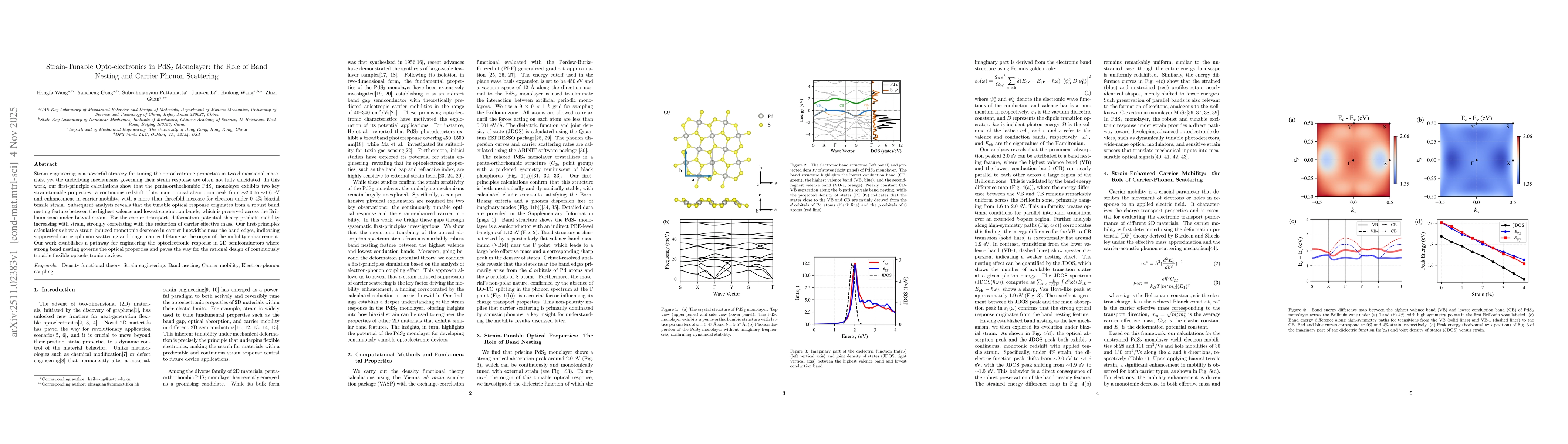 Thumbnail for Strain-Tunable Opto-electronics in PdS$_2$ Monolayer: the Role of Band Nesting and Carrier-Phonon Scattering