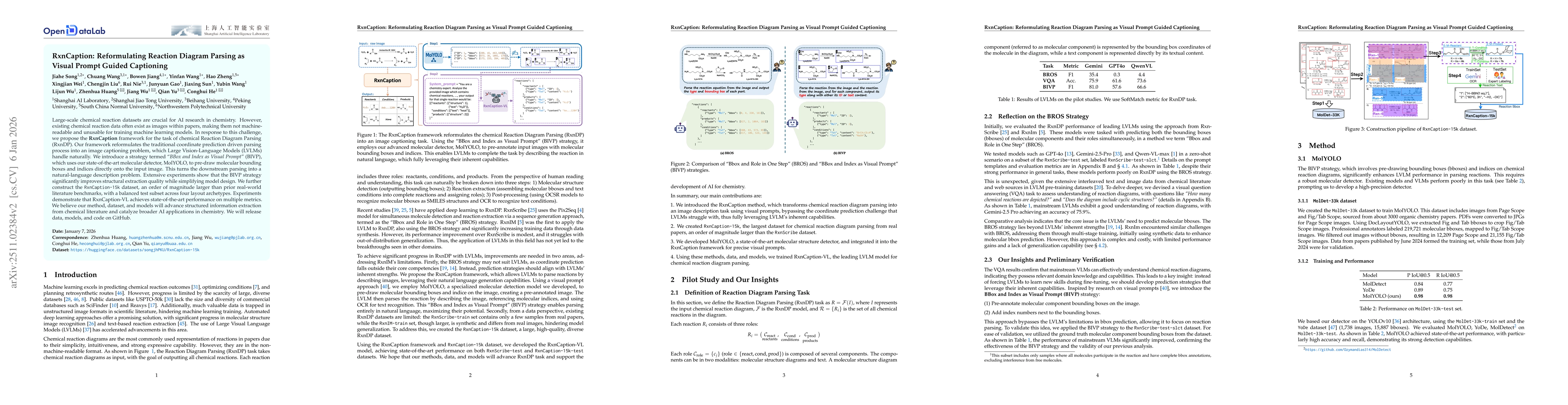 Thumbnail for RxnCaption: Reformulating Reaction Diagram Parsing as Visual Prompt Guided Captioning