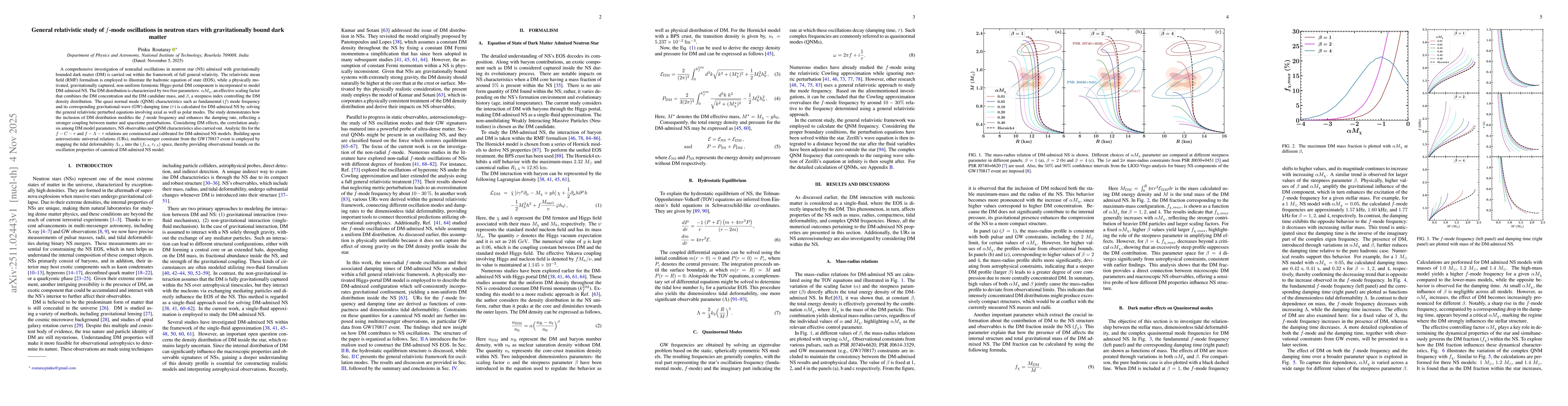 Thumbnail for General relativistic study of $f$-mode oscillations in neutron stars with gravitationally bound dark matter