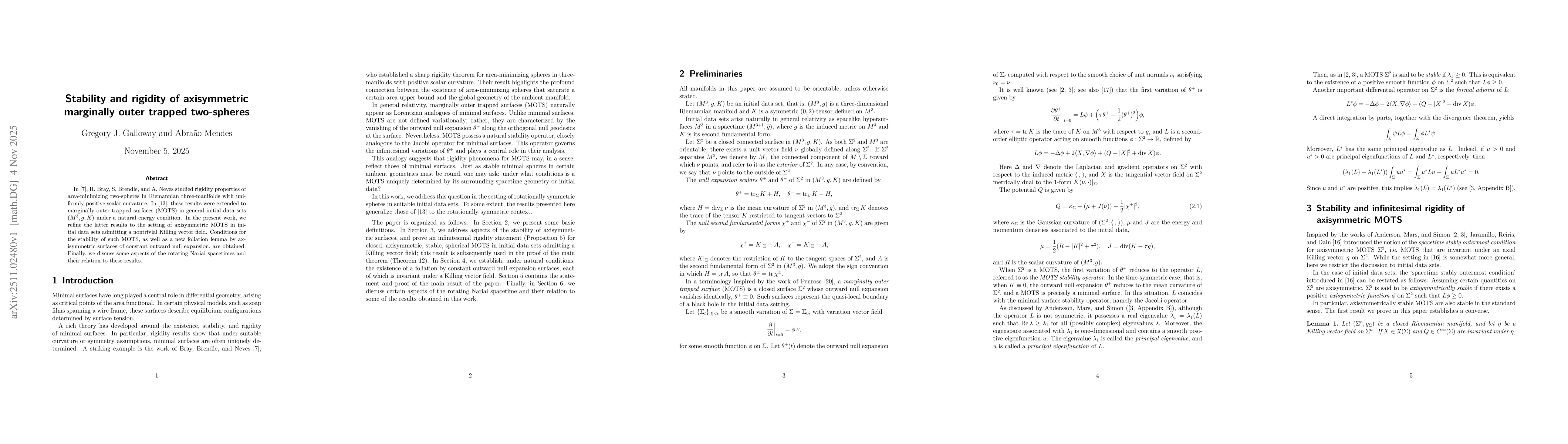 Thumbnail for Stability and rigidity of axisymmetric marginally outer trapped two-spheres