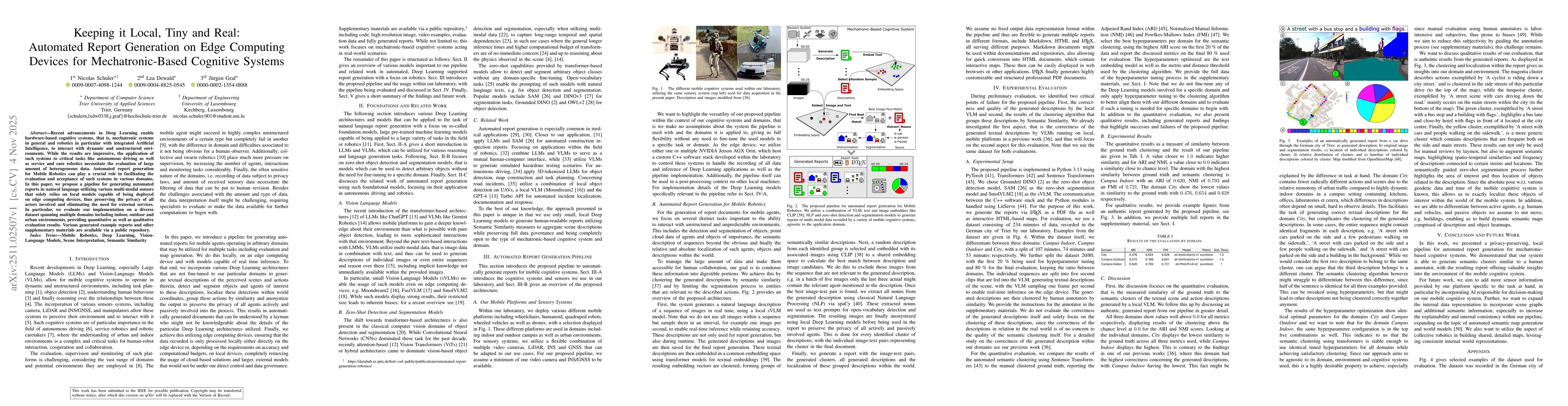 Thumbnail for Keeping it Local, Tiny and Real: Automated Report Generation on Edge Computing Devices for Mechatronic-Based Cognitive Systems