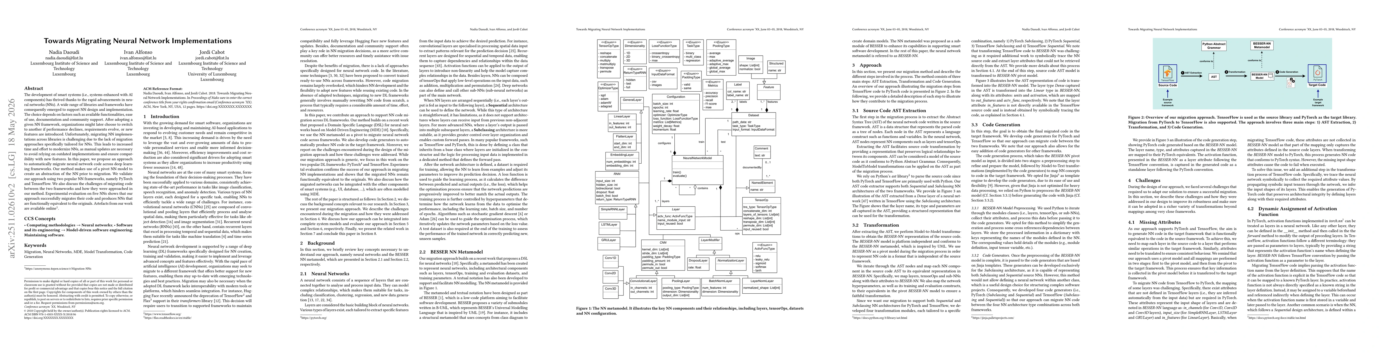 Thumbnail for Towards Migrating Neural Network Implementations